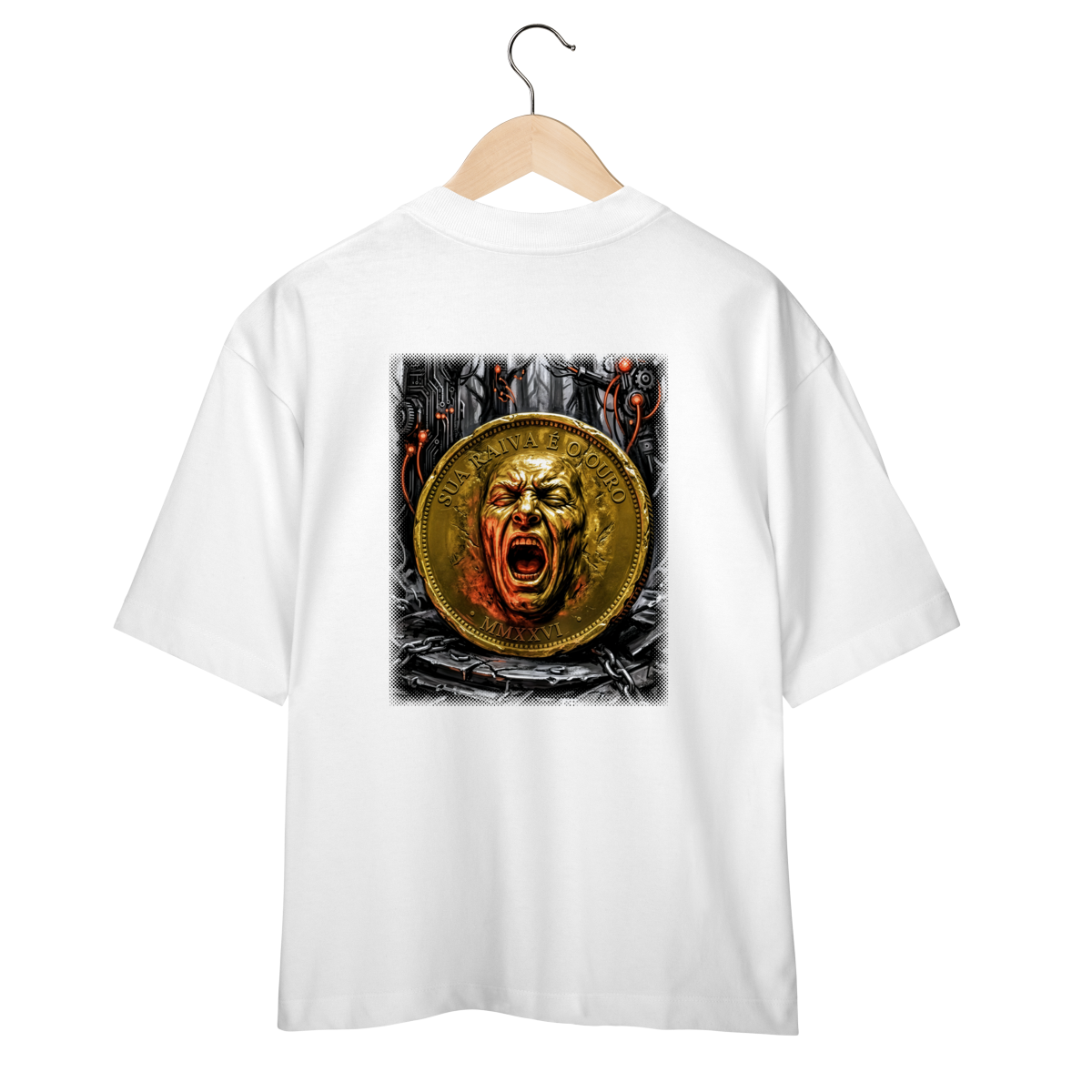 Camiseta Oversized Branca Unissex - Rot Cashflow