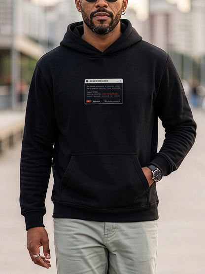 Moletom Hoodie Preto Unissex - Indução Soberana | Exallaxe