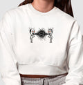 Moletom Cropped Branco - Eloquência Muda | Exallaxe