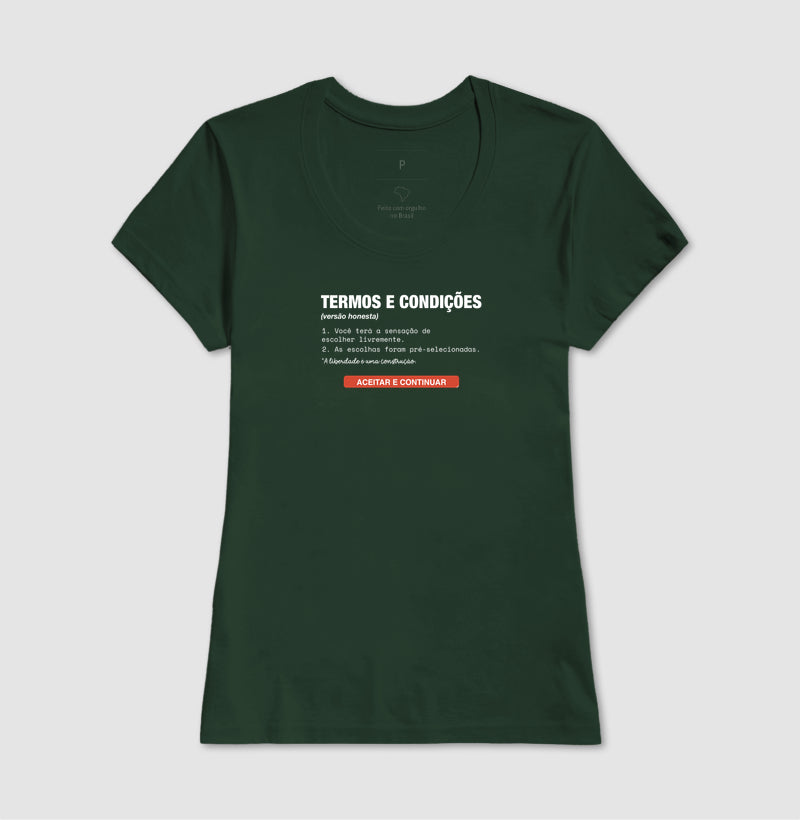 Camiseta Baby Look Verde - Default Honesto | Exallaxe