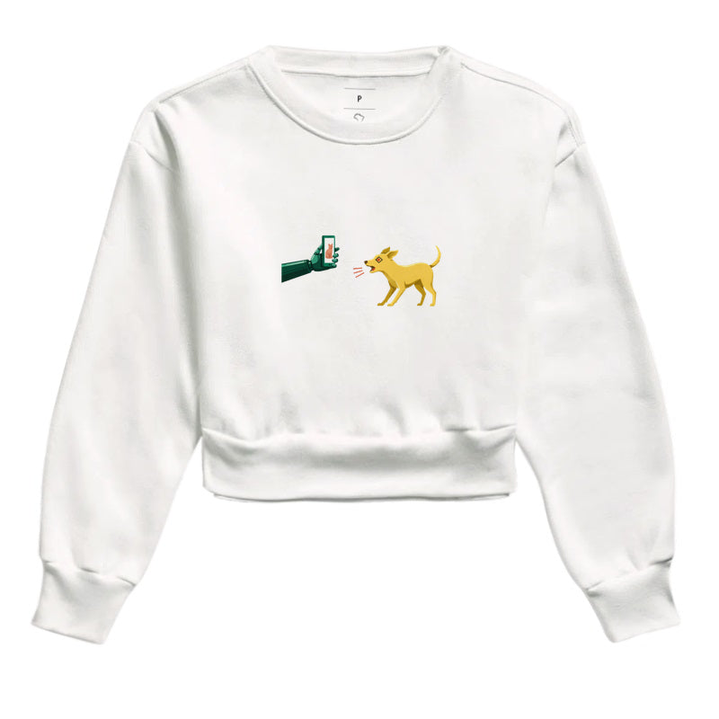 Moletom Cropped Branco - Pixel Instinto | Exallaxe