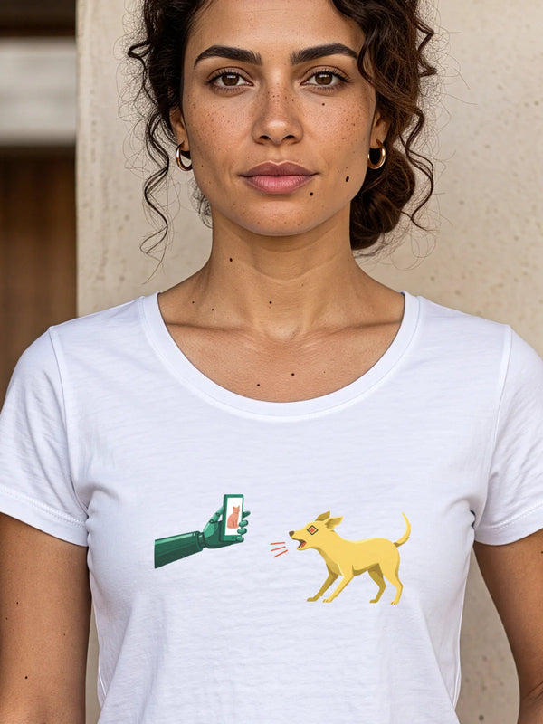 Camiseta Baby Look Branca - Pixel Instinto | Exallaxe