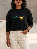 Moletom Cropped Preto - Pixel Instinto | Exallaxe