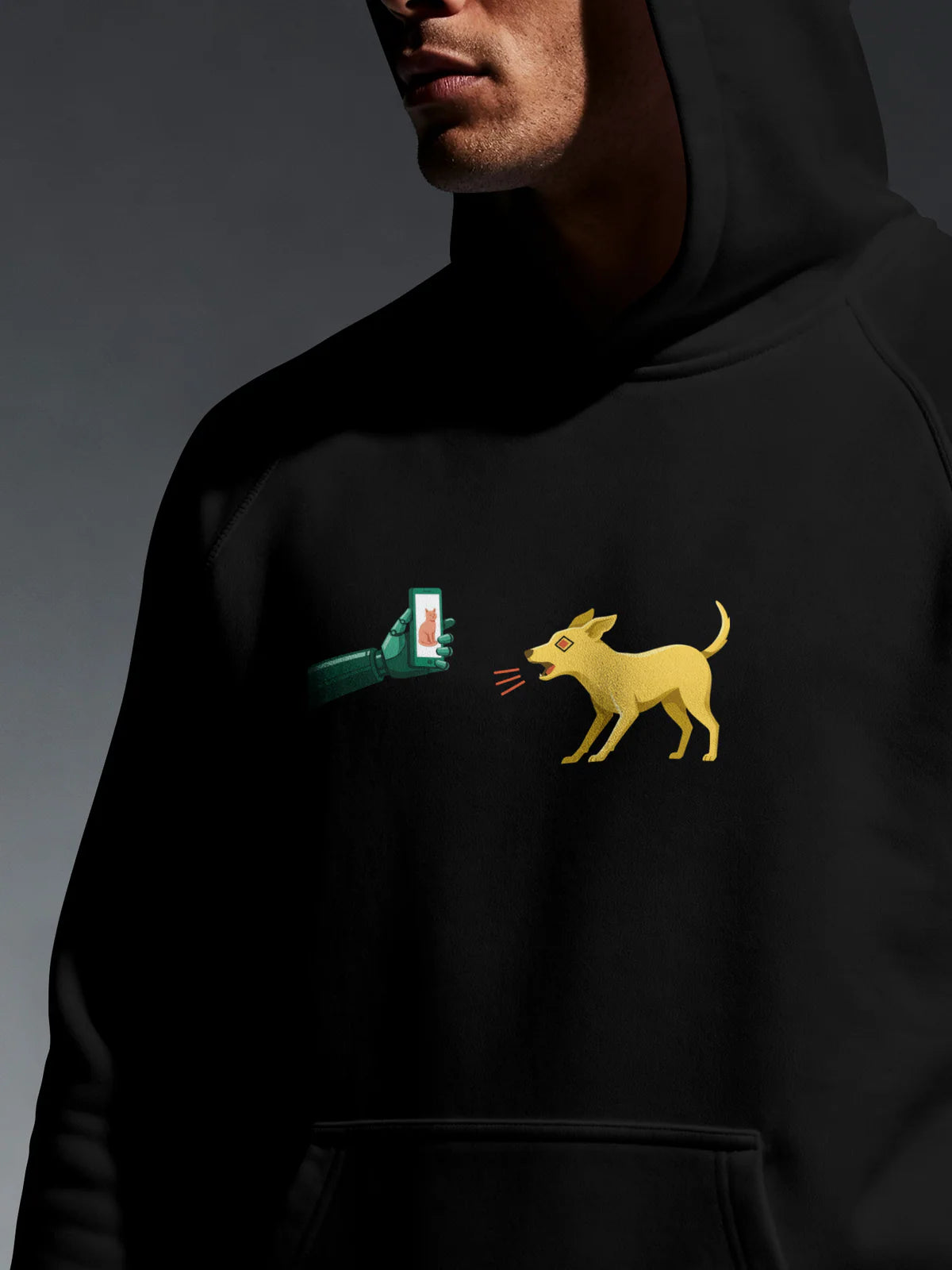 Moletom Hoodie Preto Unissex - Pixel Instinto | Exallaxe