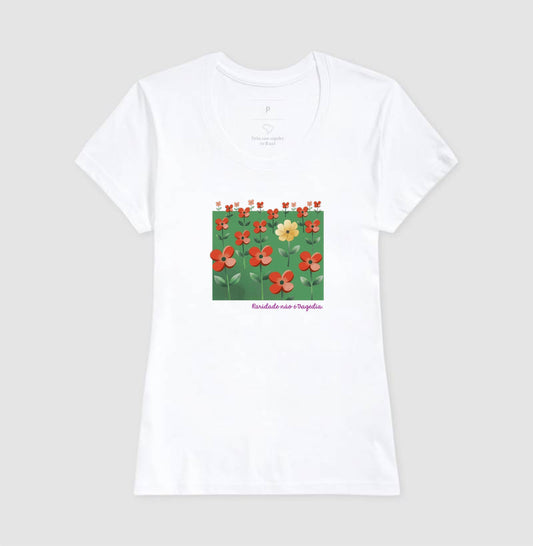 Camiseta Branca Feminina - Padrão Sincopático