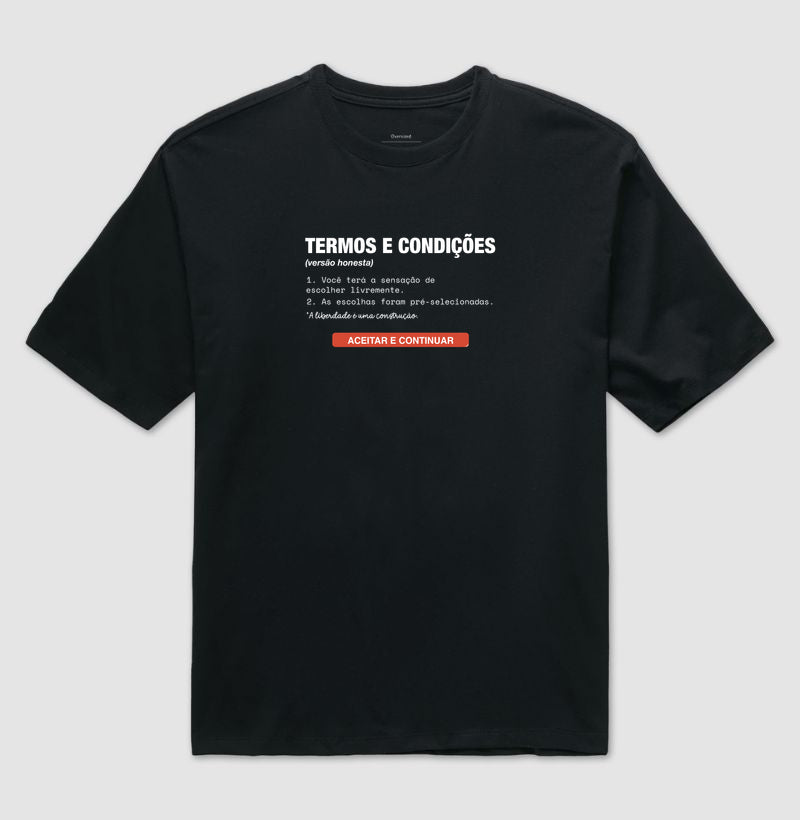 Camiseta Oversized Preta Unissex - Default Honesto | Exallaxe