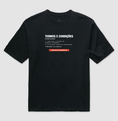 Camiseta Oversized Preta Unissex - Default Honesto | Exallaxe