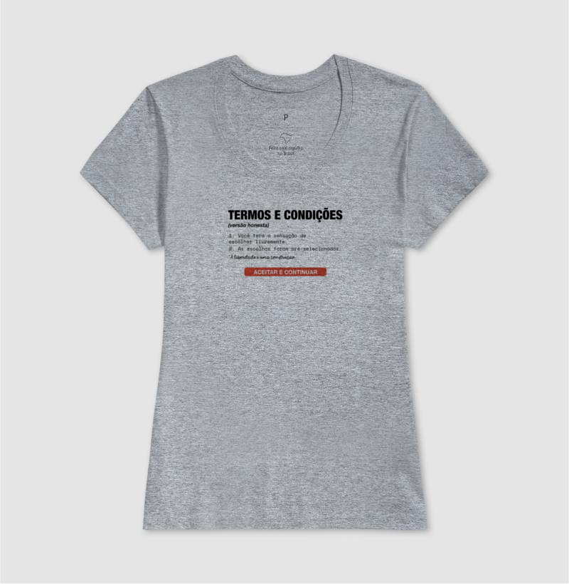 Camiseta Cinza Feminina - Default Honesto