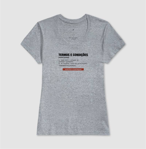 Camiseta Cinza Feminina - Default Honesto