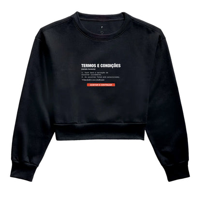 Moletom Cropped Preto - Default Honesto | Exallaxe