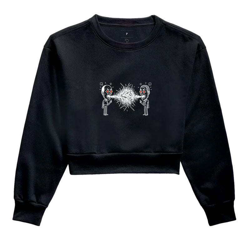 Moletom Cropped Preto - Eloquência Muda