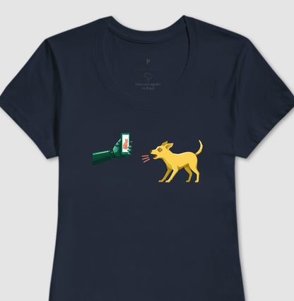 Camiseta Baby Look Azul - Pixel Instinto | Exallaxe