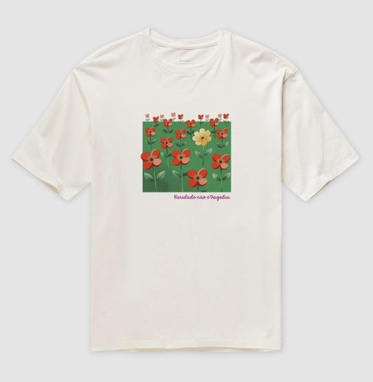 Camiseta Oversized Off-White Unissex - Padrão Sincopático | Exallaxe