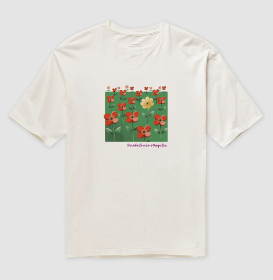 Camiseta Oversized Off-White Unissex - Padrão Sincopático