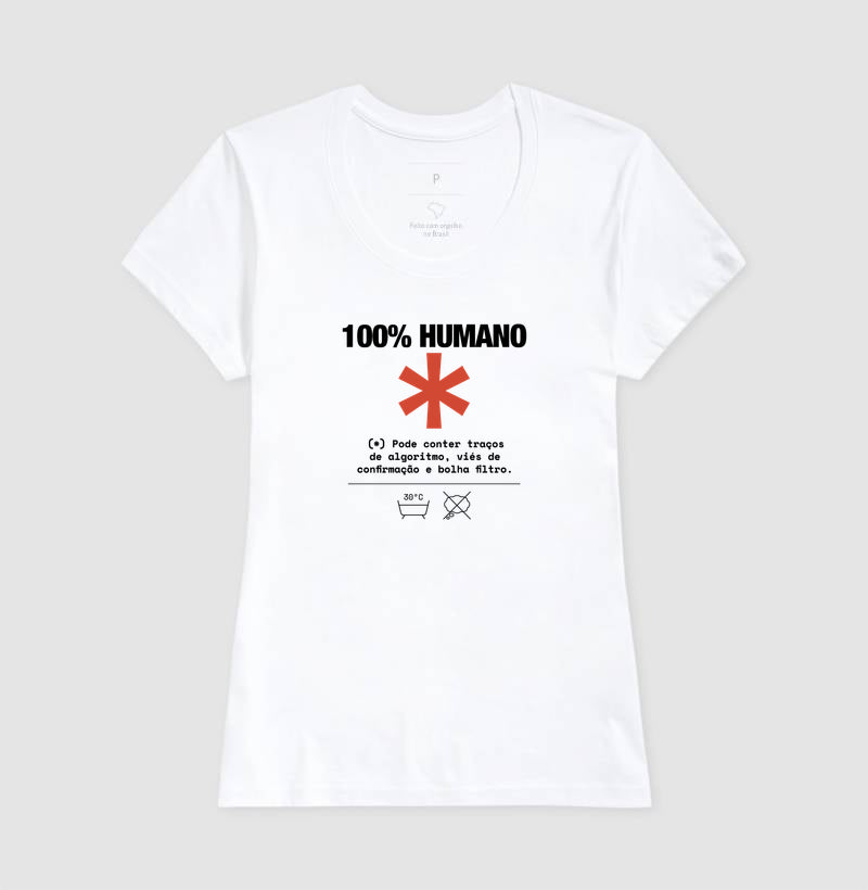 Camiseta Baby Look Branca - Decomposition Label | Exallaxe