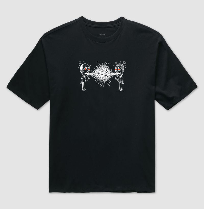 Camiseta Oversized Preta Unissex - Eloquência Muda | Exallaxe