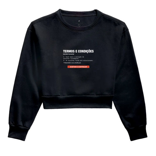 Moletom Cropped Preto - Default Honesto