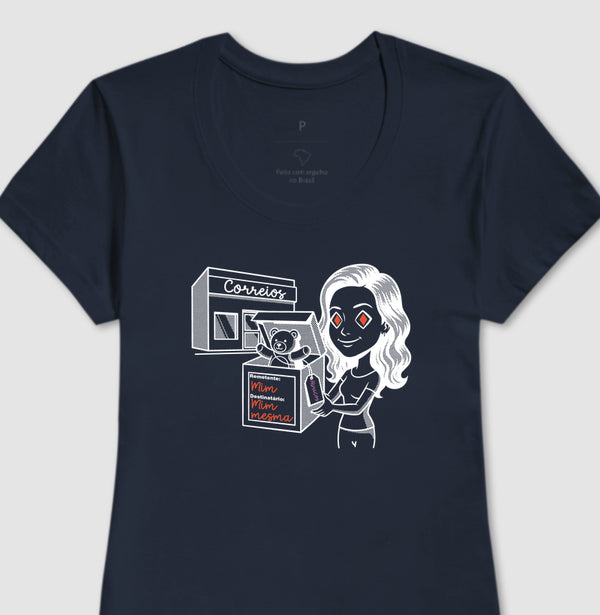 Camiseta Baby Look Azul - Destinatário Importador | Exallaxe