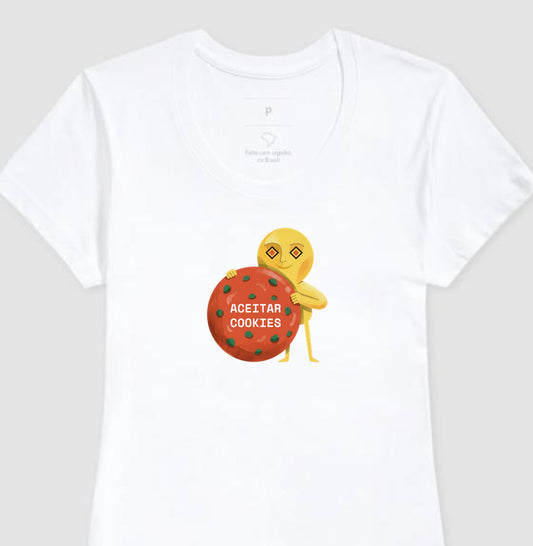 Camiseta Baby Look Branca - Candy Click | Exallaxe