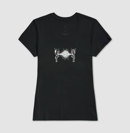 Camiseta Preta Feminina - Eloquência Muda