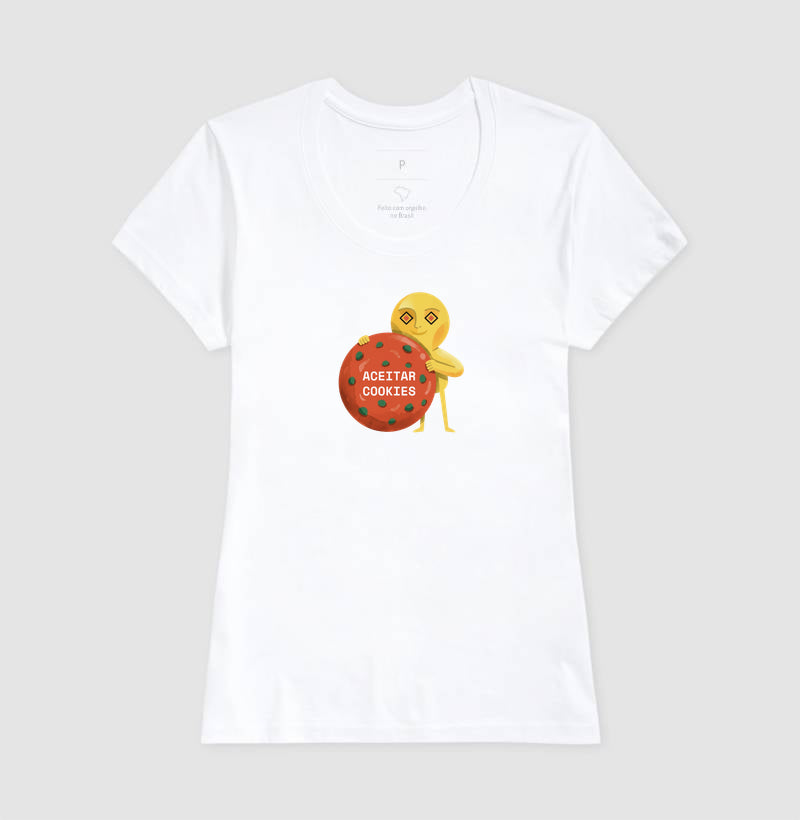 Camiseta Baby Look Branca - Candy Click | Exallaxe