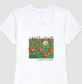 Camiseta Baby Look Branca - Padrão Sincopático | Exallaxe