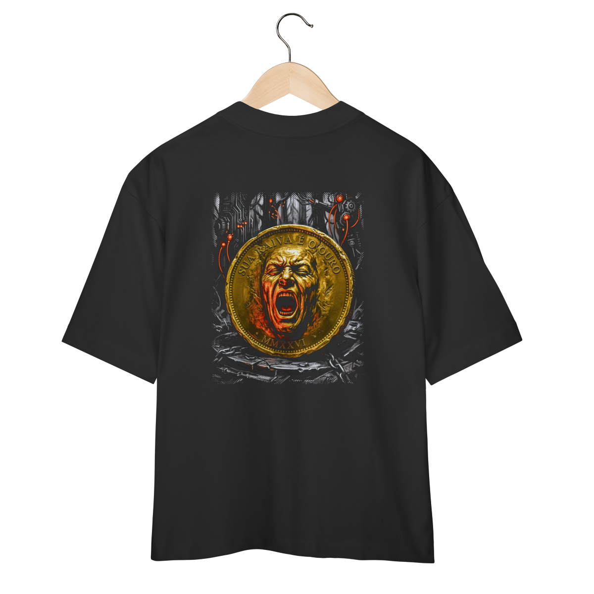 Camiseta Oversized Preta Unissex - Rot Cashflow